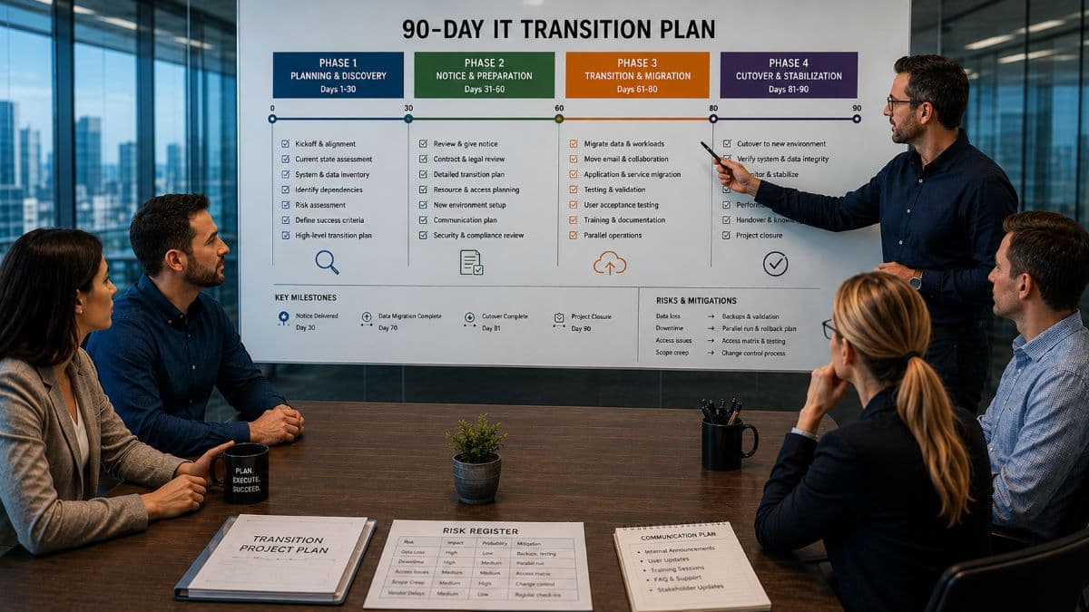 IT providers discussing migration onboarding strategy
