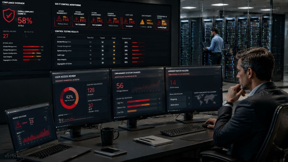 IT control failure risk monitoring dashboard