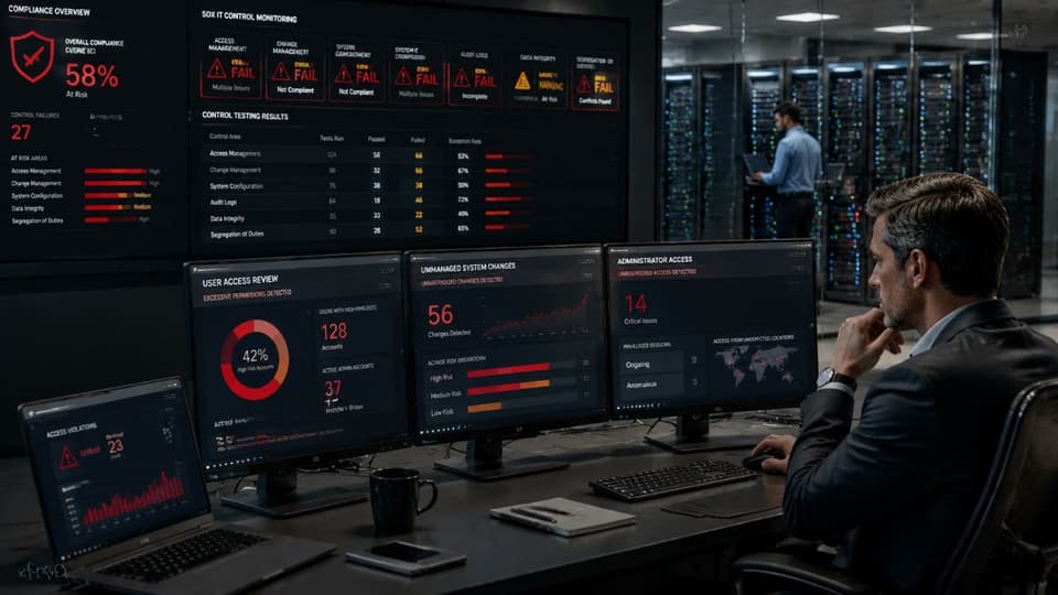 IT control failure risk monitoring dashboard