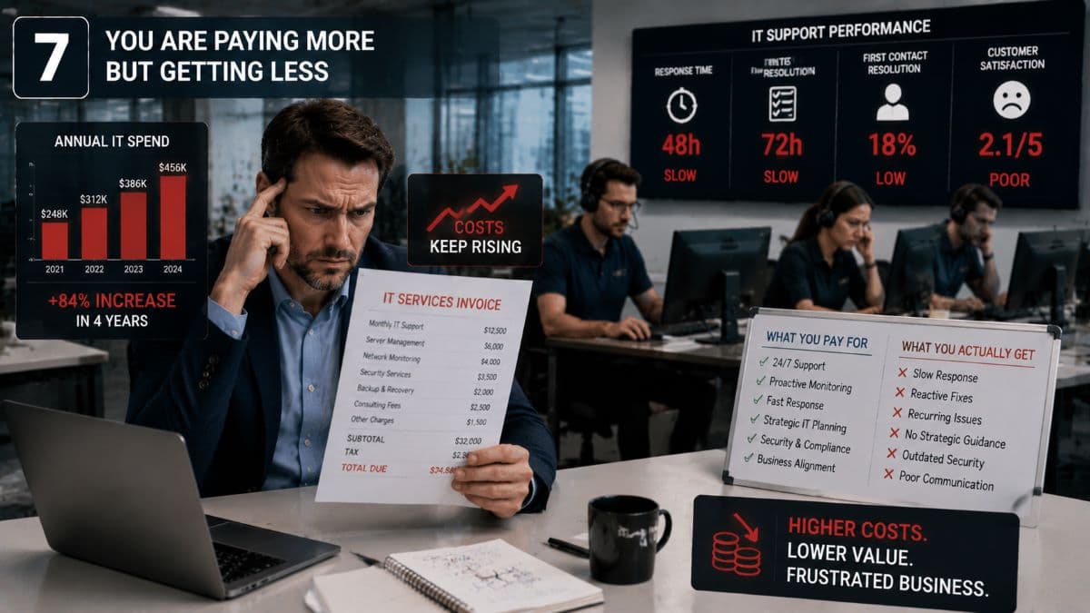 Businessperson holds rising IT invoice costs