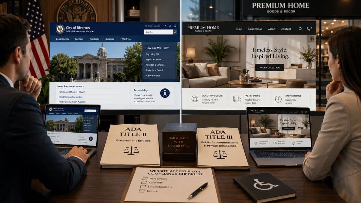 Lawyer reviewing inaccessible business website compliance violations