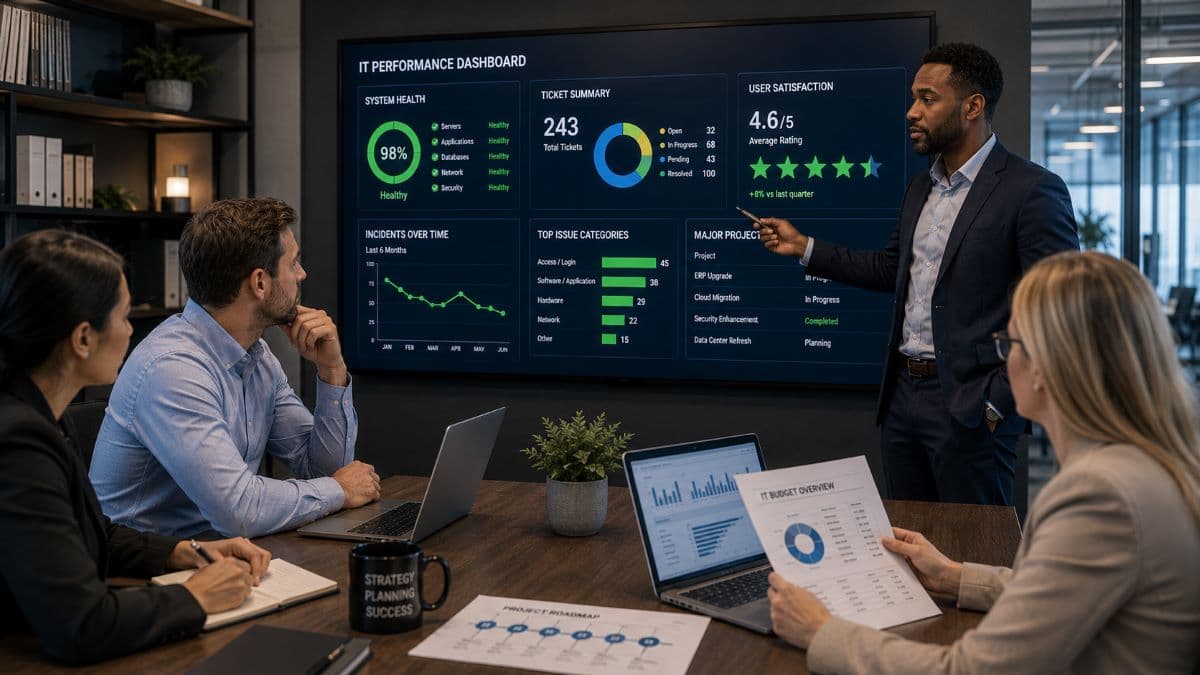 Internal IT team collaborating with managed service provider