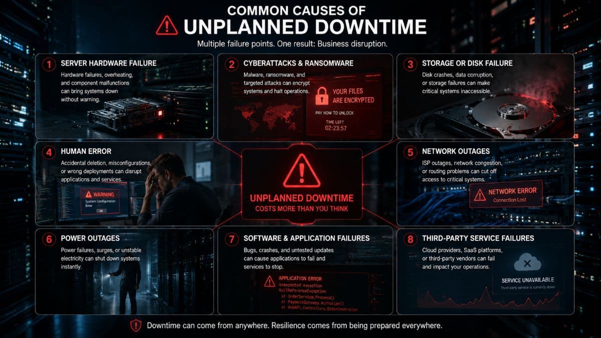 Common causes of IT downtime