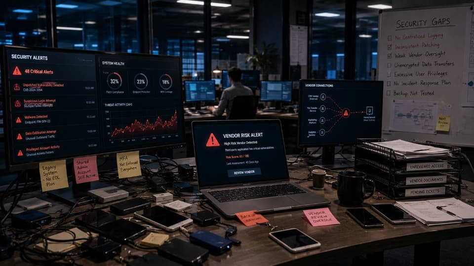 Cybersecurity gaps and vendor risk