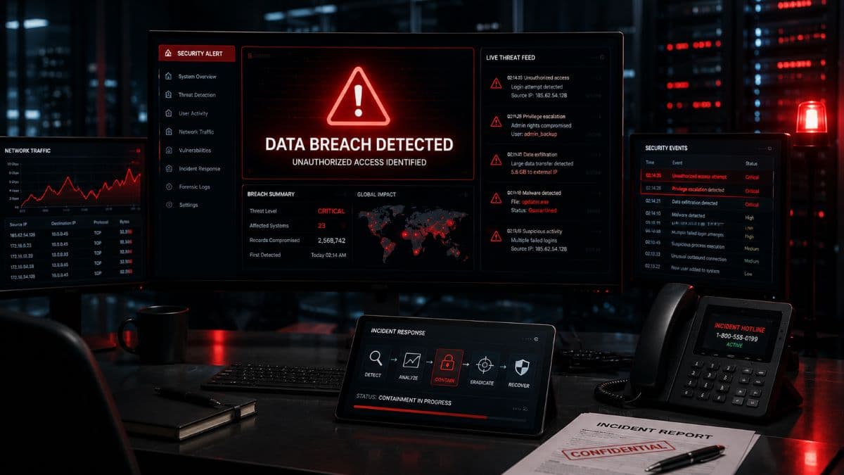 Cybersecurity breach alert and response process