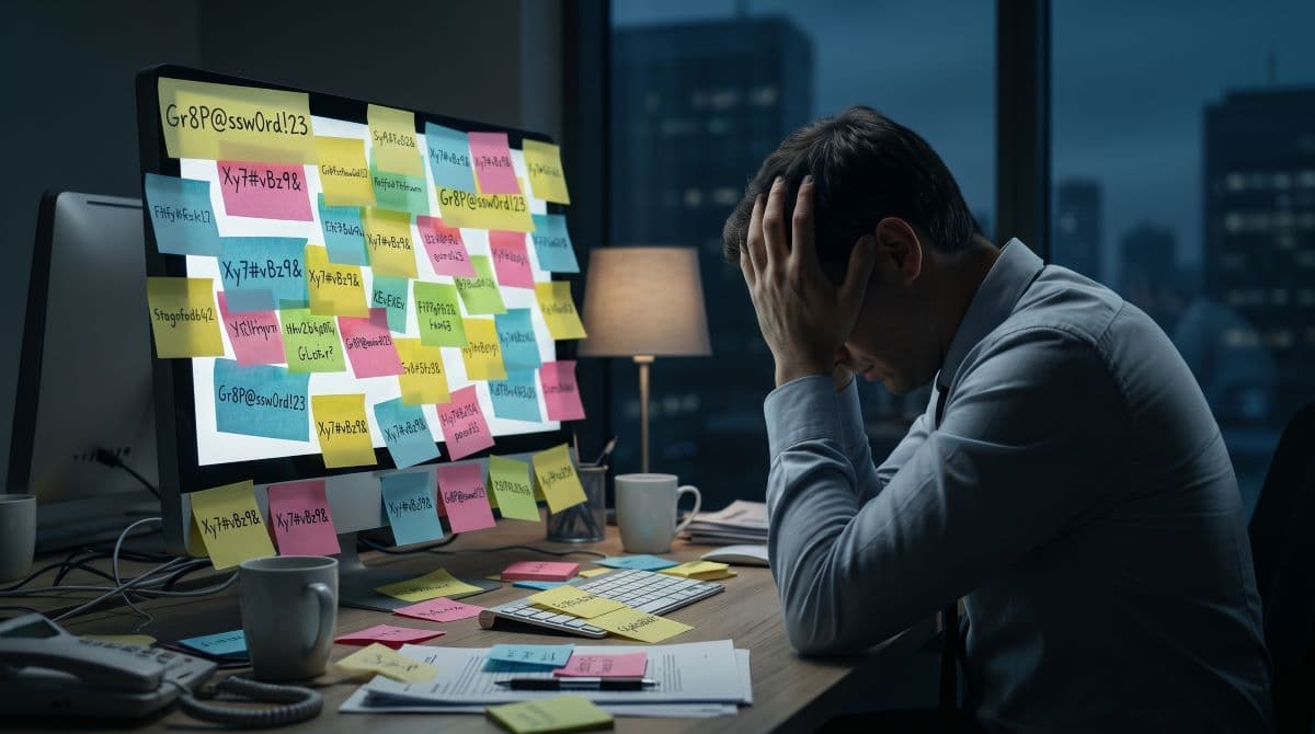 Employee stressed by password fatigue