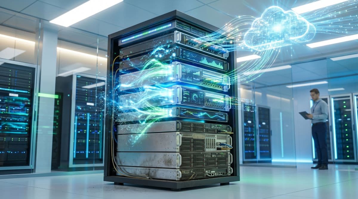 Old server upgrading to modern tech.