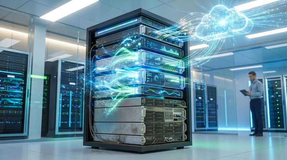 Old server upgrading to modern tech.