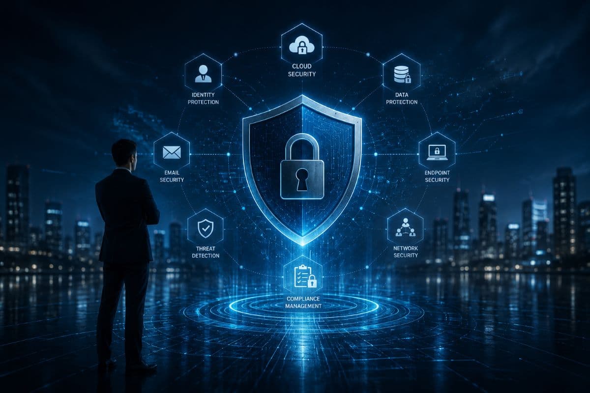 Futuristic digital shield protecting healthcare cloud systems