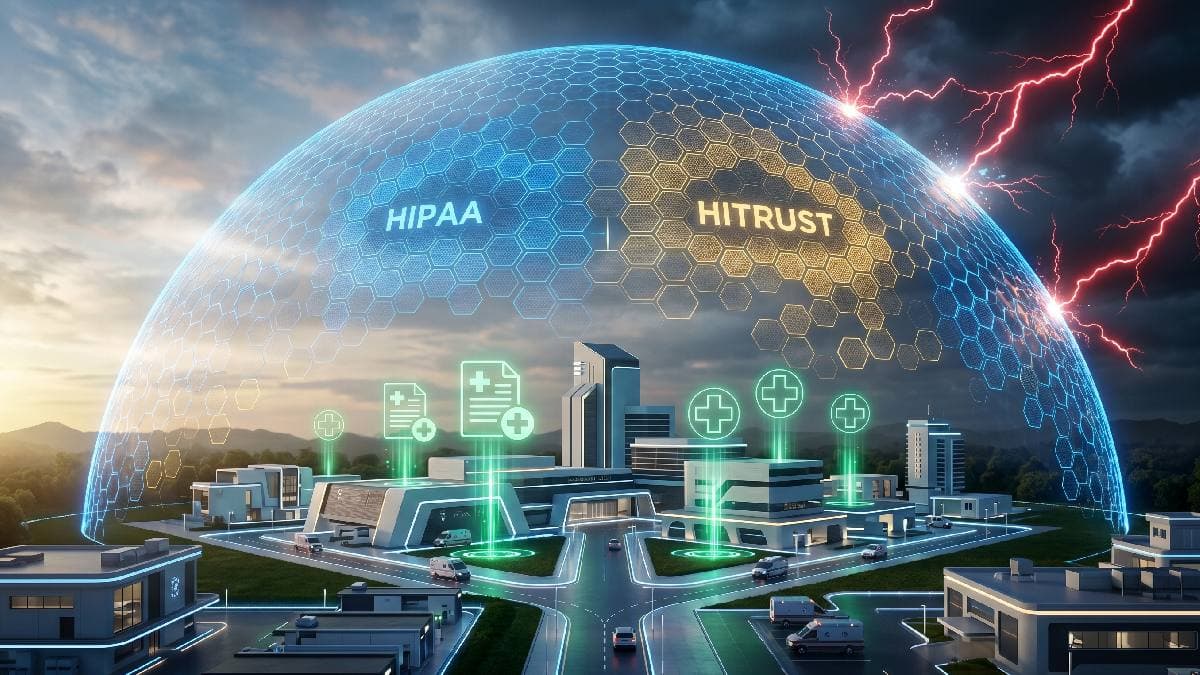 Digital shield protecting healthcare data.