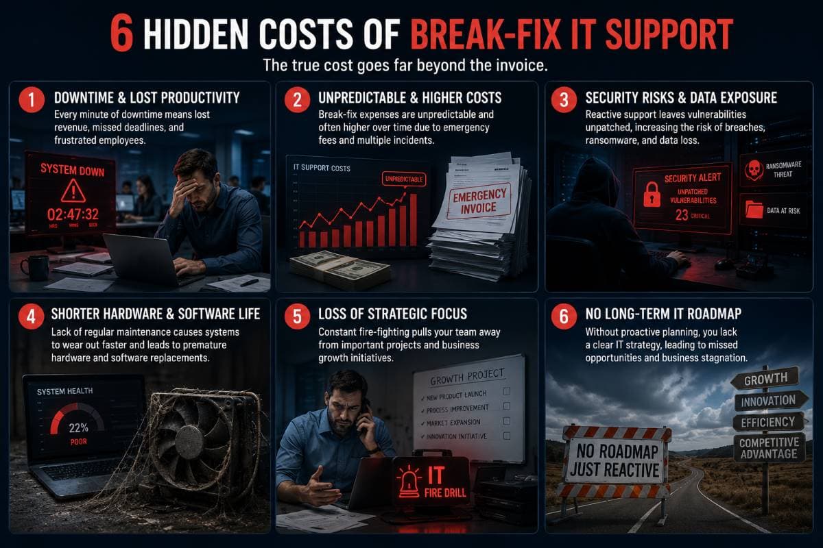 Hidden operational costs of reactive break-fix IT support