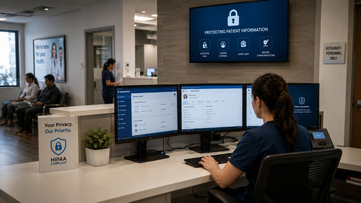 Medical staff securely handling electronic patient records