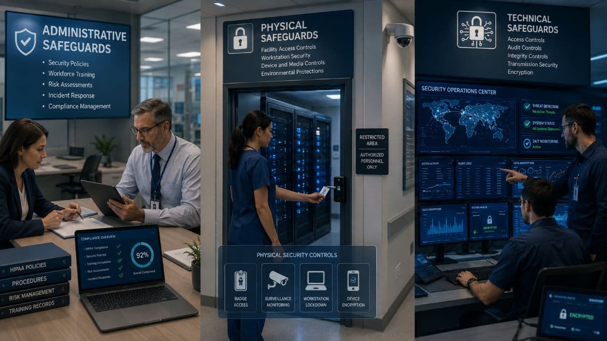 Administrative physical and technical healthcare safeguards concept