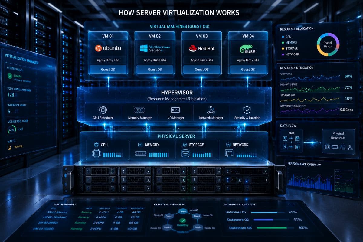 Hypervisor managing virtual machines