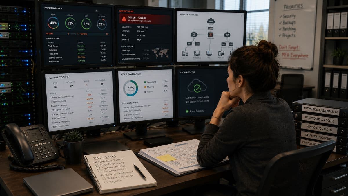 IT professional handling multiple technical domains