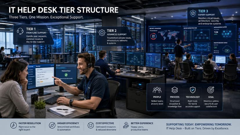 Enterprise IT help desk tier structure