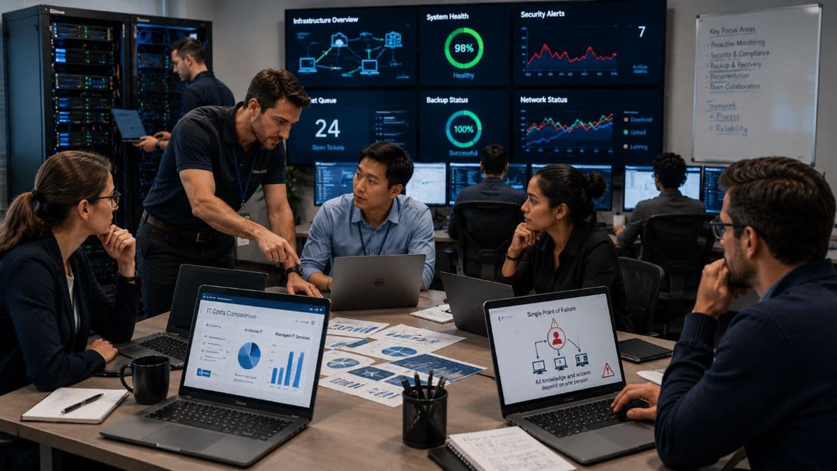 Collaborative IT team reducing operational risks