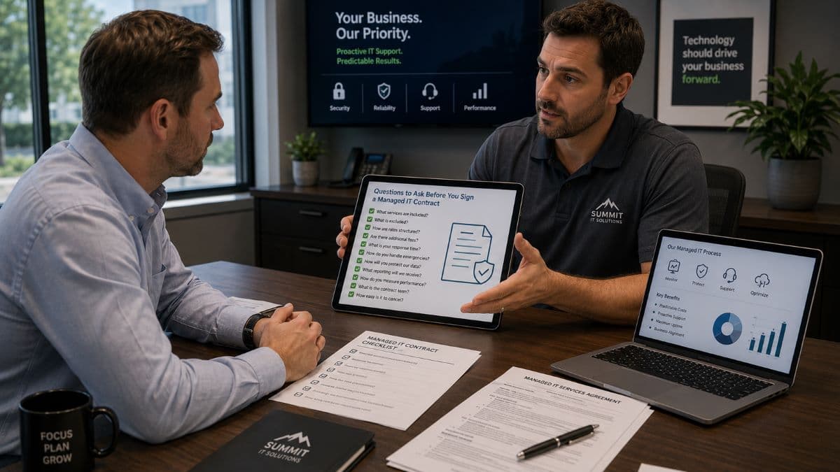 Business consultation before signing managed IT agreement