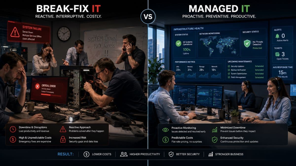Managed IT vs break fix comparison
