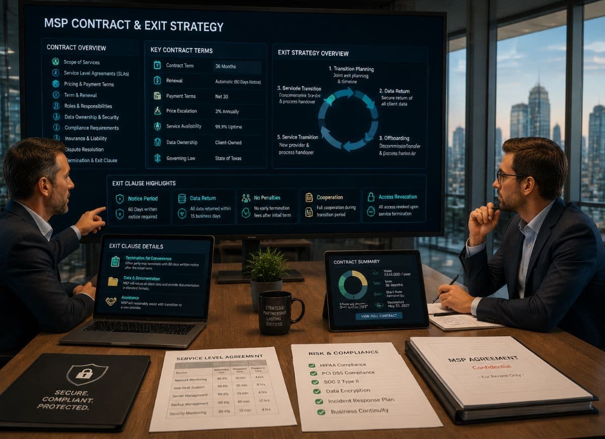 Executives reviewing IT contract details