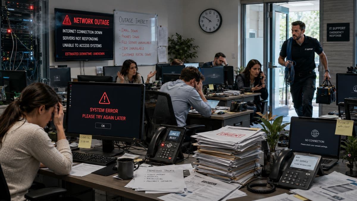 Business office suffering from reactive IT support outage