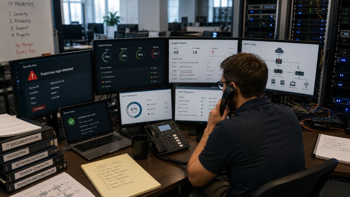 Single IT specialist managing critical systems