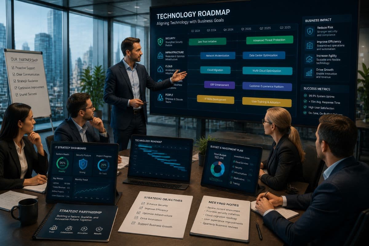 CIO presenting technology roadmap plan