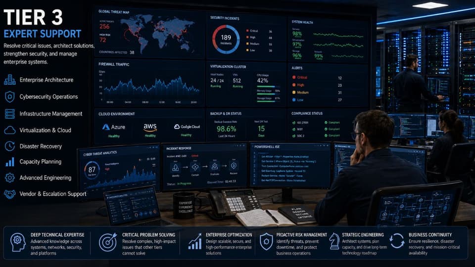 Enterprise Tier 3 infrastructure support
