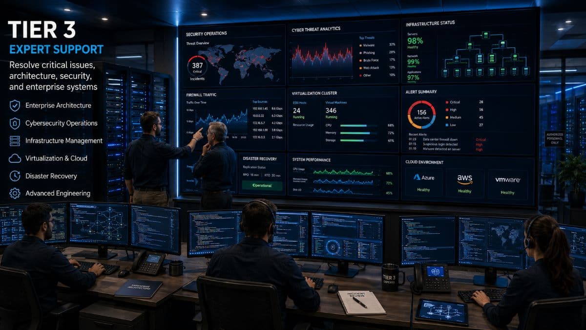Tier 3 cybersecurity operations center