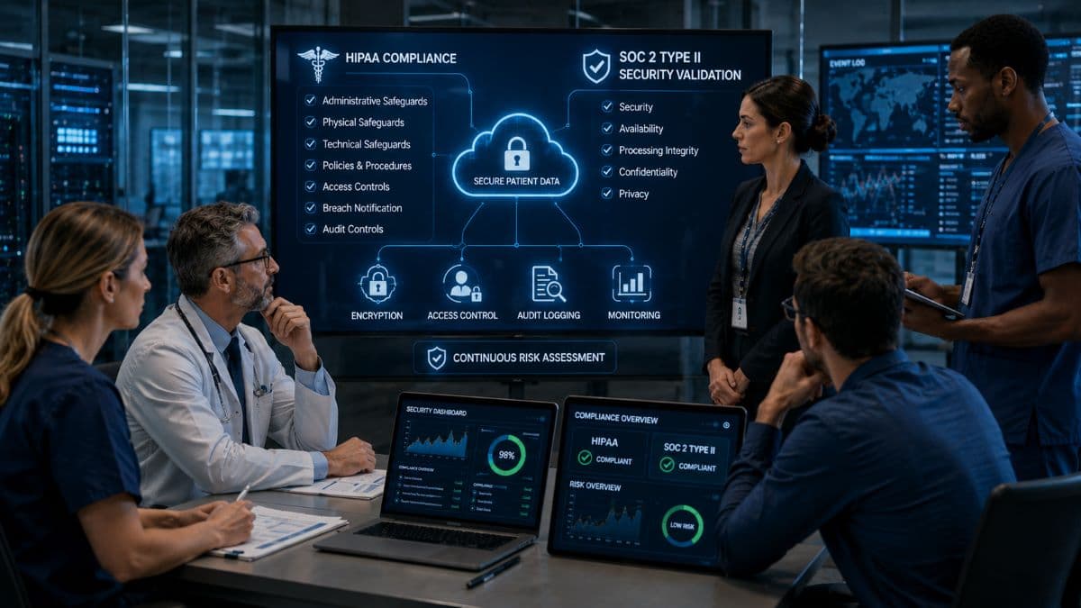 Integrated HIPAA and SOC 2 cybersecurity collaboration