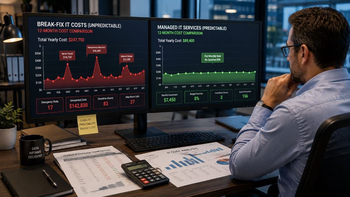 Comparing unpredictable IT costs with managed services