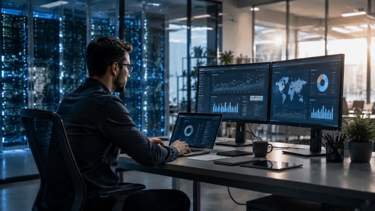Business analytics dashboard cloud computing benefits workspace