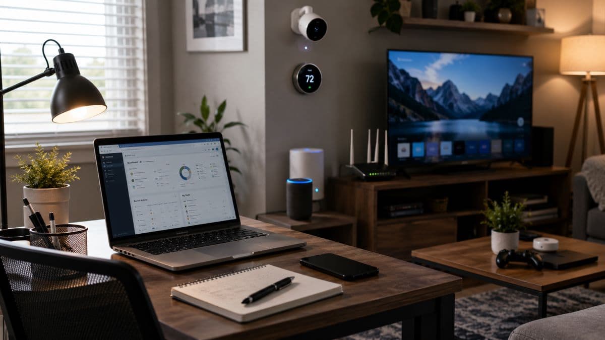 Corporate laptop sharing vulnerable home network
