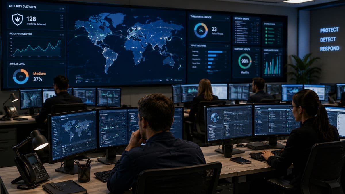 Security team monitoring remote access protections