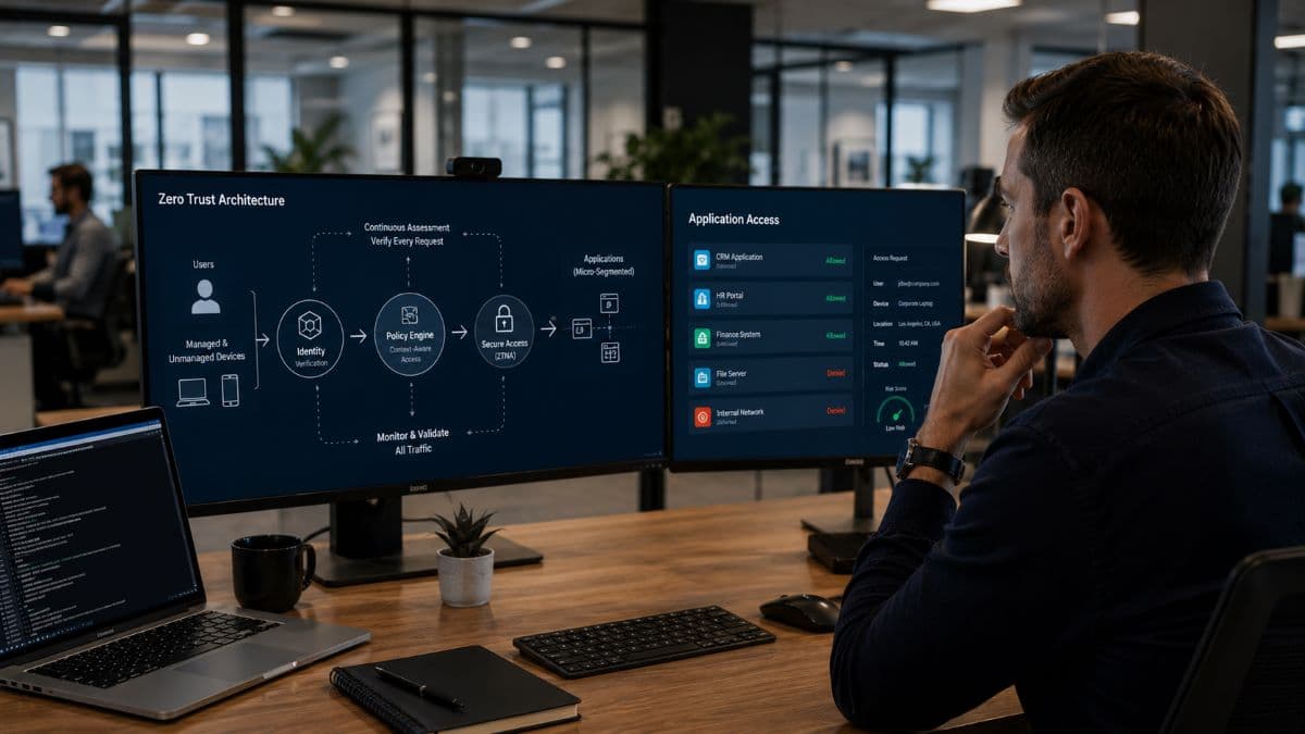 Zero trust access controls securing applications