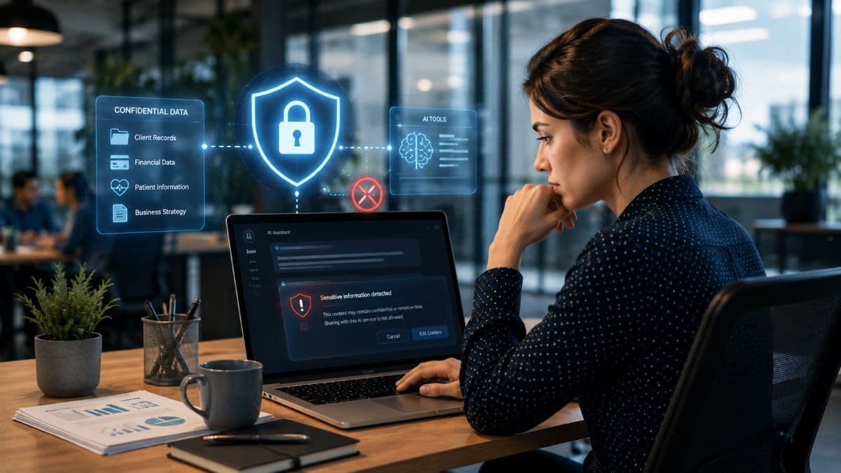 Employee prevented from sharing sensitive AI data