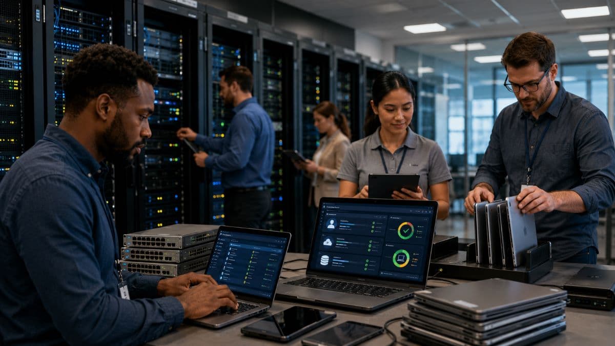 IT team managing automated infrastructure tasks