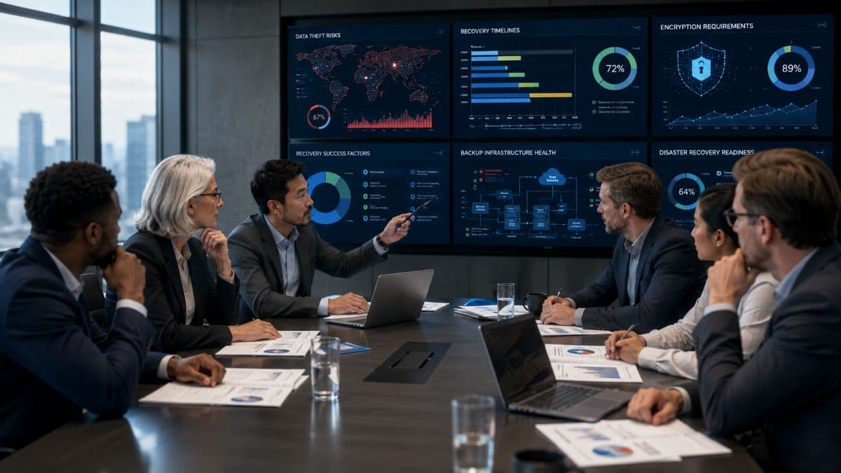 Executives reviewing backup recovery risk limitations