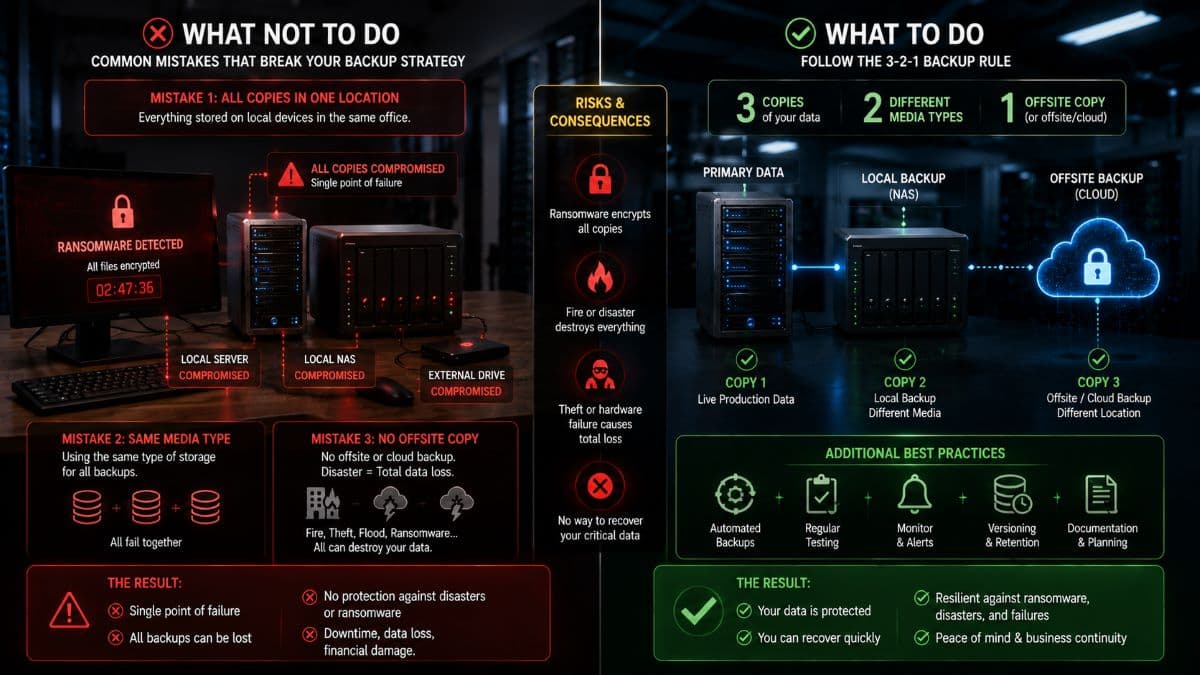Common backup rule failures and mistakes