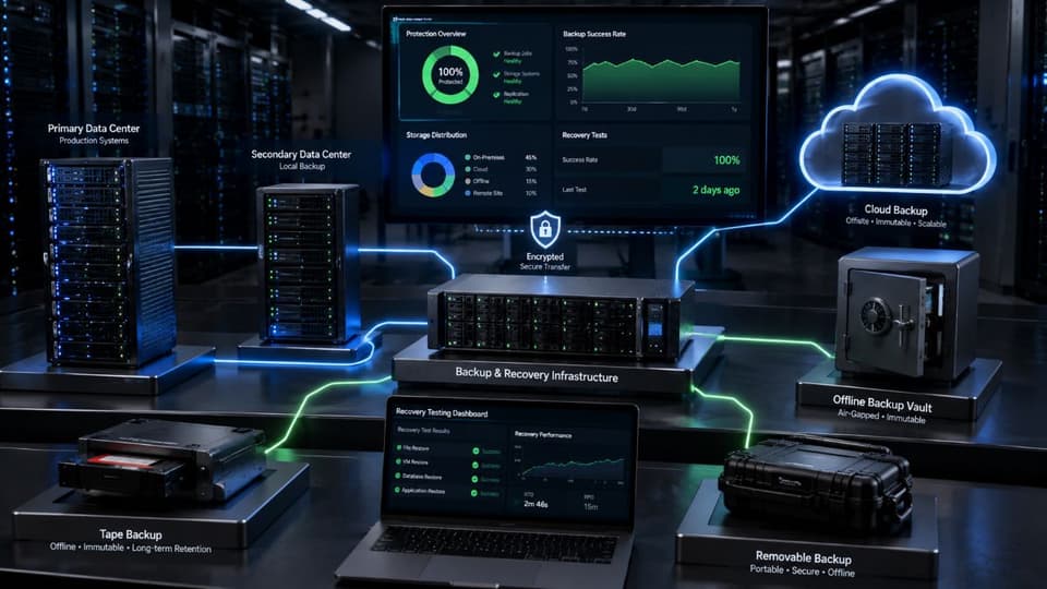 Layered enterprise backup and recovery architecture