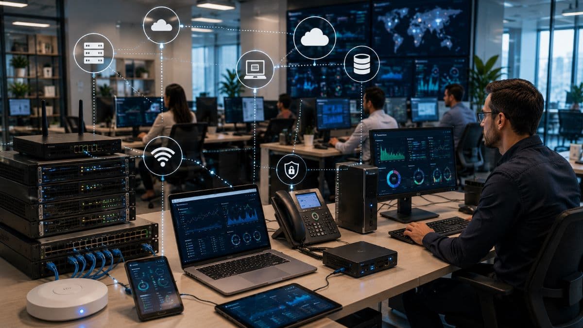 Connected business devices generating telemetry data