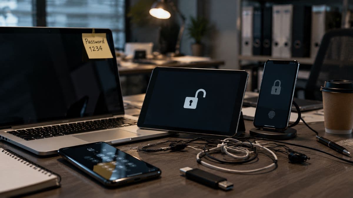 business devices exposed cybersecurity risk concept