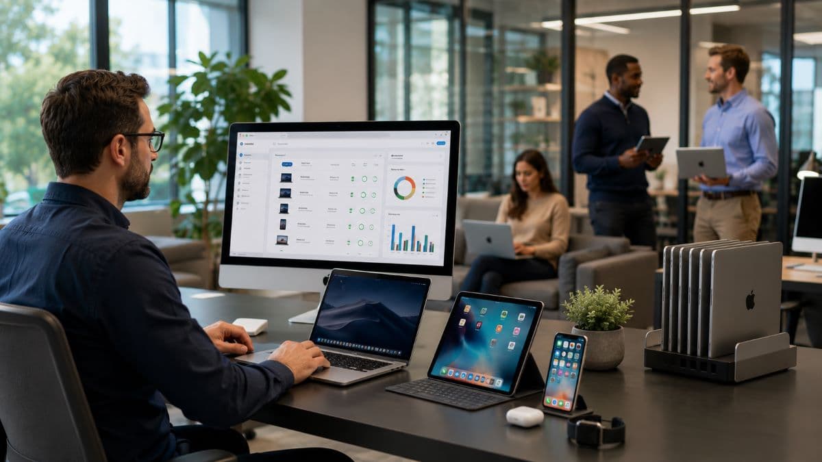 Apple IT consultant assisting business staff