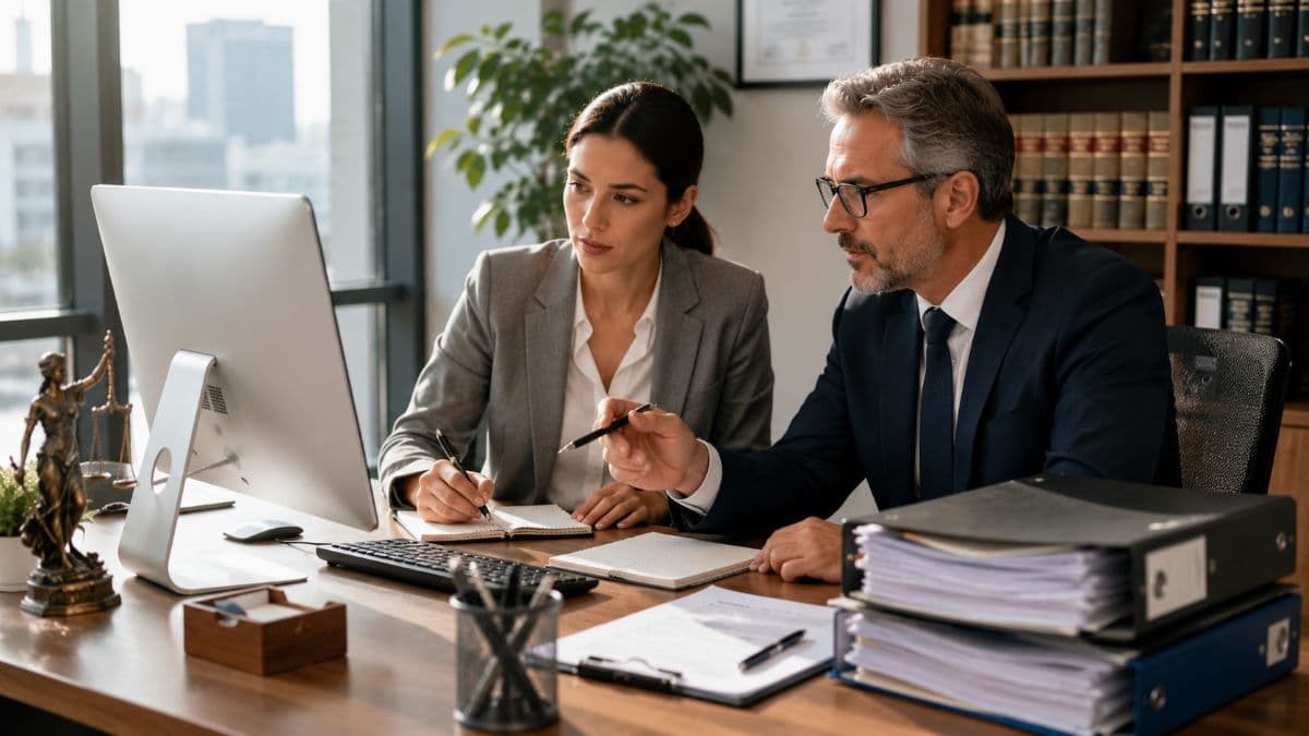 Compliance team reviewing secure digital business records