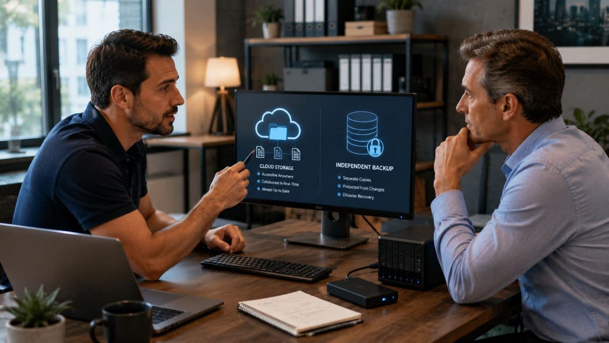 Explaining cloud storage versus independent backup strategy