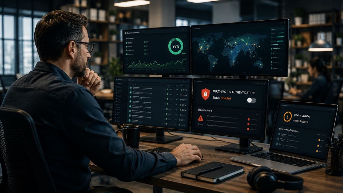 IT administrator overlooking missing MFA protection