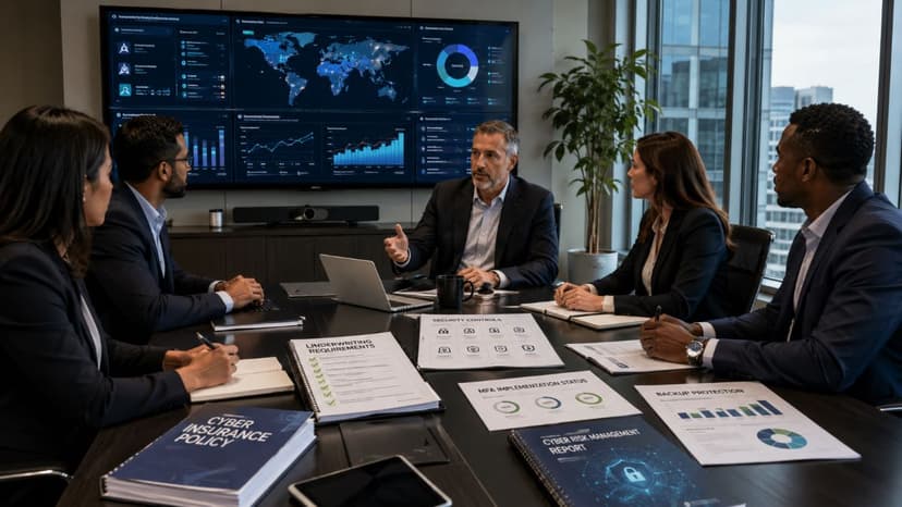 Cyber insurance compliance strategy meeting