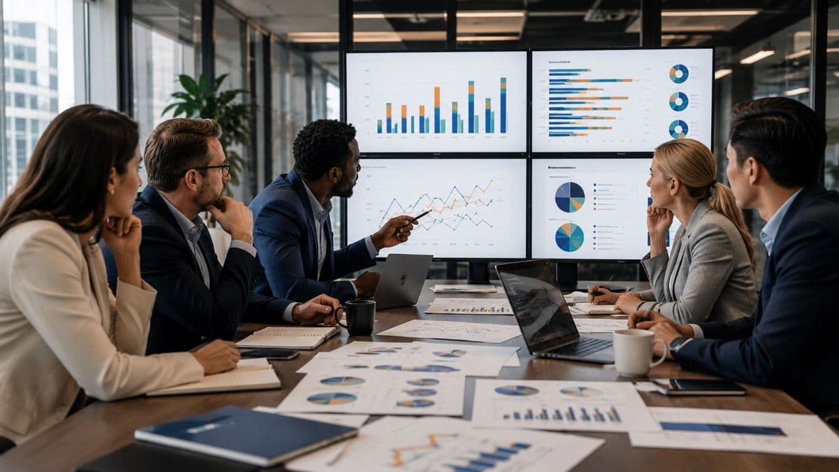 Executives comparing multiple cybersecurity research findings