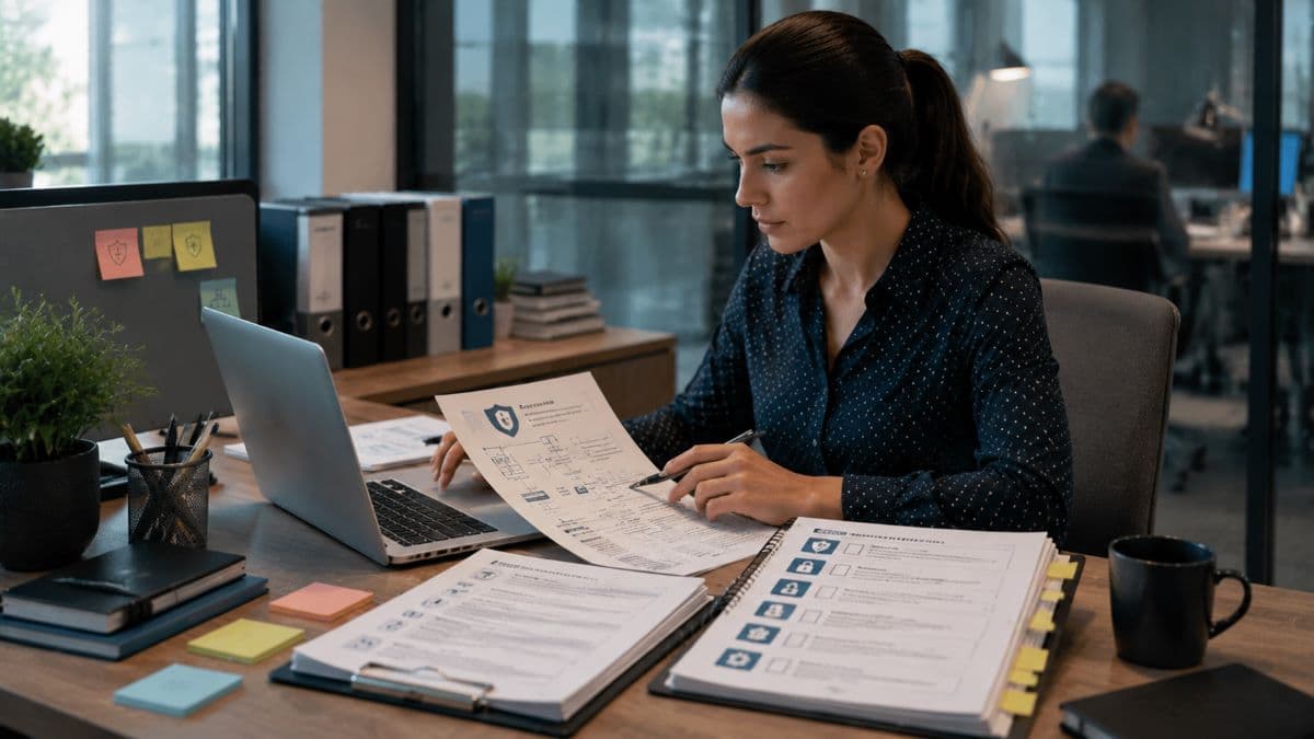 Writing cybersecurity policies in organized office