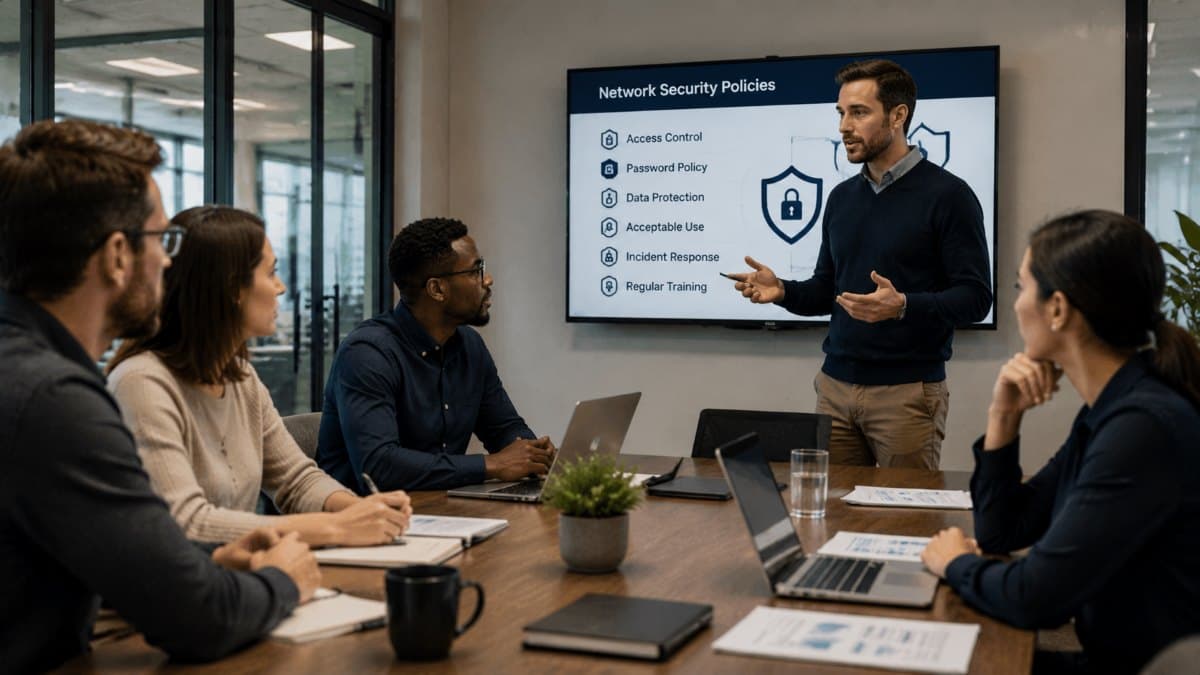 Cybersecurity training meeting office policy discussion